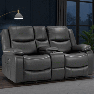 Harald Electric Recliner Sofa Black 2 Seater