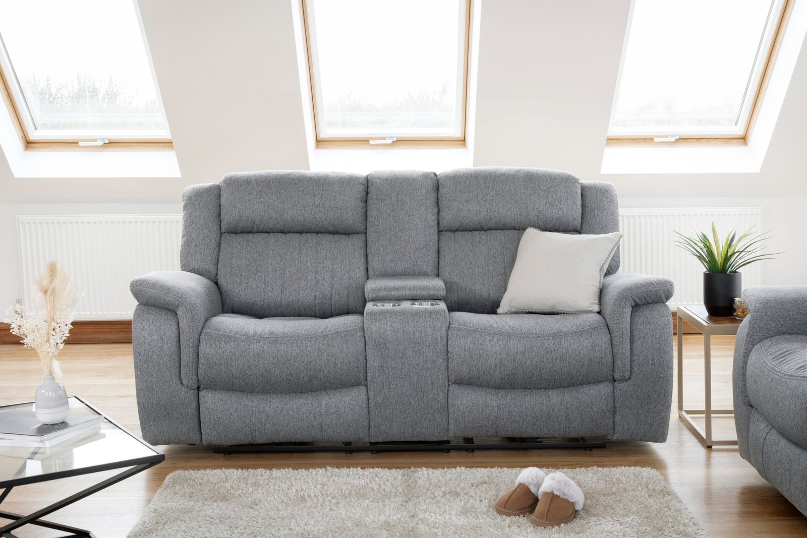 Linden Electric Recliner Sofa Grey 2 Seater