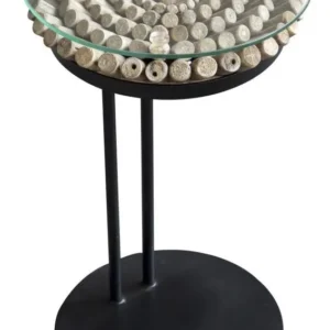 Driftwood Sofa Table - Round - 50cm - Glass Top