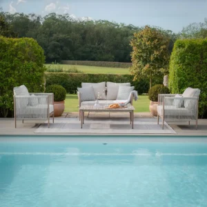 Havana Garden Sofa Set - 2 Seater - Coffee Table - Natural Linen