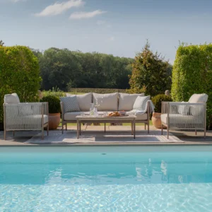 Havana Garden Sofa Set - 3 Seater - Coffee Table - Natural Linen