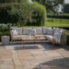 Havana Large Corner Garden Sofa Set - Coffee Table - Natural Linen