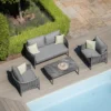 Milan Garden Sofa Set - 2 Seater - Coffee Table - Ceramic Top - Charcoal