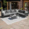 Milan Large Corner Garden Sofa Set - Coffee Table - Ceramic Top - Charcoal