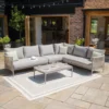 Milan Large Corner Garden Sofa Set - Cool Linen