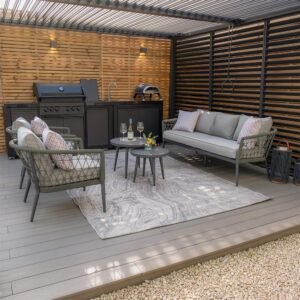 Monaco Garden Sofa Set - 3 Seater - Coffee Table - Ceramic Top - Ivy Green
