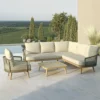 New Bali Corner Garden Sofa Set - with Armchair - Sandstone