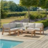 New York Corner Garden Sofa Set - Wood