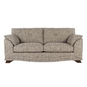 Nicole Fabric Sofa - 3 Seater - Lassie Mocha Fabric - Walnut Legs