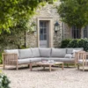 Porthallow Outdoor Corner Sofa Set Natural Acacia Wood
