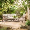 Sandridge Outdoor 3 Seater Sofa Set Natural Acacia Wood
