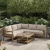 Sandridge Outdoor Corner Sofa Set Natural Acacia Wood