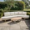 Sicily Curve Corner Garden Sofa Set - with Coffee Table - Latte