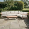 Sicily Large Corner Garden Sofa Set - with Coffee Table - Cafe Latte