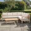 Sicily Large Corner Garden Sofa Set - with Coffee Table - Latte