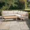 Sicily Small Corner Garden Sofa Set - with Coffee Table - Latte