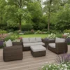 Skala Outdoor 3 Seater Sofa Set Dark Rattan