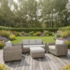 Skala Outdoor 3 Seater Sofa Set Light Rattan