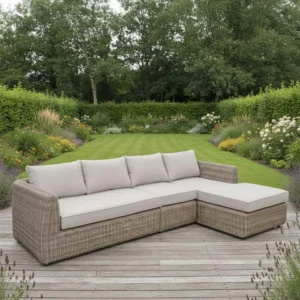 Skala Outdoor Corner Sofa Set Light Rattan