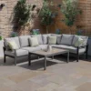 Vancouver Large Corner Garden Sofa Set - with Table - Dove Grey