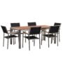 Beliani Garden Dining Set 6 Seater Grosseto Eucalyptus Wood Brown/ Black, Black