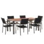 Beliani Garden Dining Set 6 Seater Grosseto Eucalyptus Wood Brown/ Black, Black