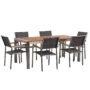 Beliani Garden Dining Set 6 Seater Grosseto Eucalyptus Wood Brown/ Grey, Grey
