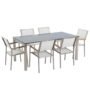 Beliani Garden Dining Set 6 Seater Grosseto Tempered Glass Black/ White, White