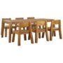 Beliani Garden Dining Set 6 Seater Livorno Acacia Wood Brown, Brown