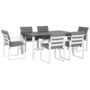 Beliani Garden Dining Set 6 Seater Pancole With Cushions Metal Grey, Grey
