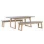 Beliani Garden Dining Set With Benches 6 Seater Oria Concrete Grey, Grey