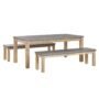 Beliani Garden Dining Set With Benches 6 Seater Ostuni Concrete Grey, Grey
