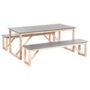 Beliani Garden Dining Set With Benches Notteri Concrete Grey, Grey