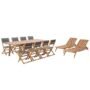 Beliani Garden Dining Set With Loungers 8 Seater Cesana Acacia Wood Light Brown, Brown