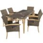 Tectake Garden Table And Chairs - Foggia Dining Table, 6 Rosarno Chairs, Brown