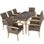 Tectake Garden Table And Chairs - Foggia Dining Table, 8 Rosarno Armchairs, Brown